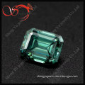 Wuzhou top quality excellent emerald cut 5*7mm green moissanite synthetic diamond